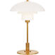 Thomas O'Brien Whitman 19 inch 60.00 watt Hand-Rubbed Antique Brass Desk Lamp Portable Light in White Glass