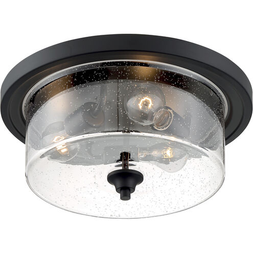 Bransel 3 Light 15 inch Matte Black Flush Mount Fixture Ceiling Light