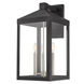 Nyack 3 Light 21.75 inch Black Outdoor Wall Lantern