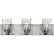 Jackson 3 Light 24 inch Brushed Nickel with Polished Antique Nickel Vanity Light Wall Light