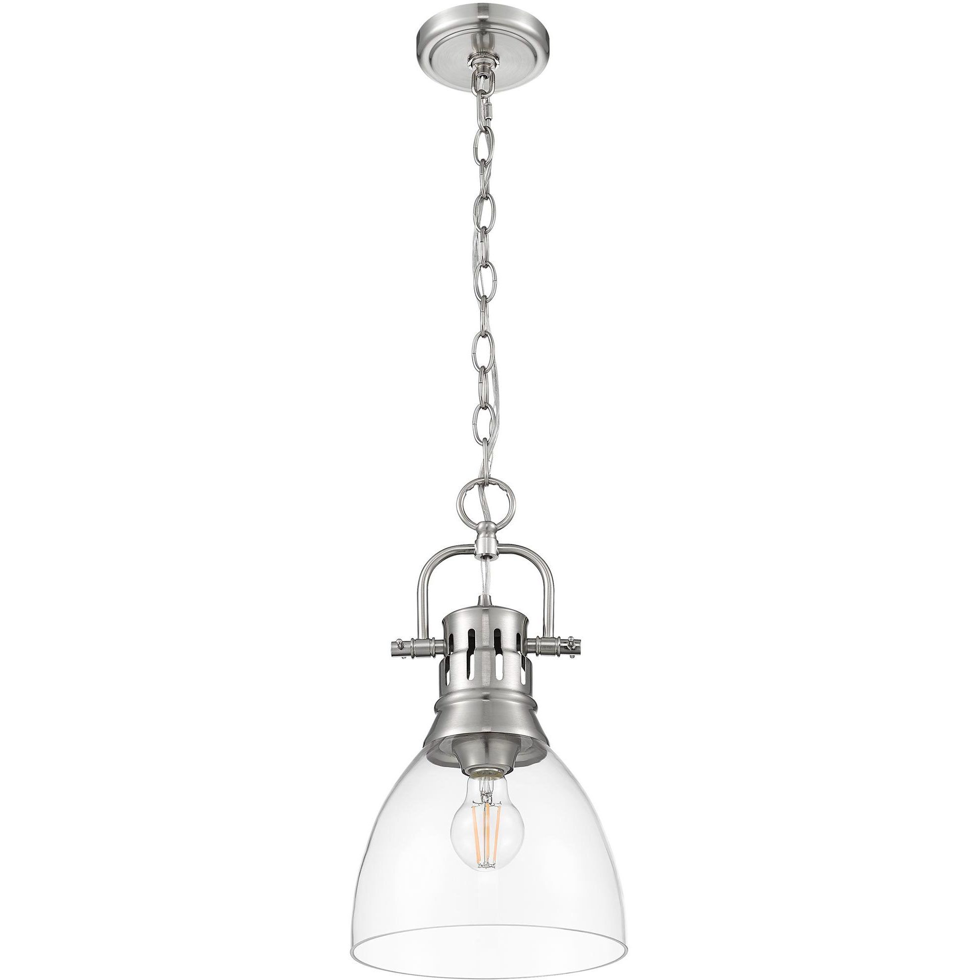 Yep Duncan 1 Light 8.88 inch Pewter Pendant Ceiling Light in Clear Glass