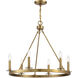 Traditional 6 Light 26 inch Natural Brass Chandelier Ceiling Light