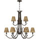 Kokomo 9 Light 36 inch Aged Bronze Brushed Chandelier Ceiling Light