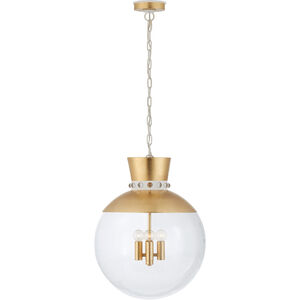 Julie Neill Lucia 4 Light 18 inch Gild and White Pendant Ceiling Light, Large