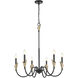 Claudelle 6 Light 32 inch Matte Black and Modern Gold Chandelier Ceiling Light