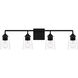 Thoresby 4 Light 31 inch Matte Black Bath Light Wall Light