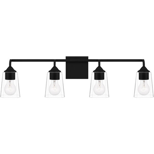 Thoresby 4 Light 31 inch Matte Black Bath Light Wall Light