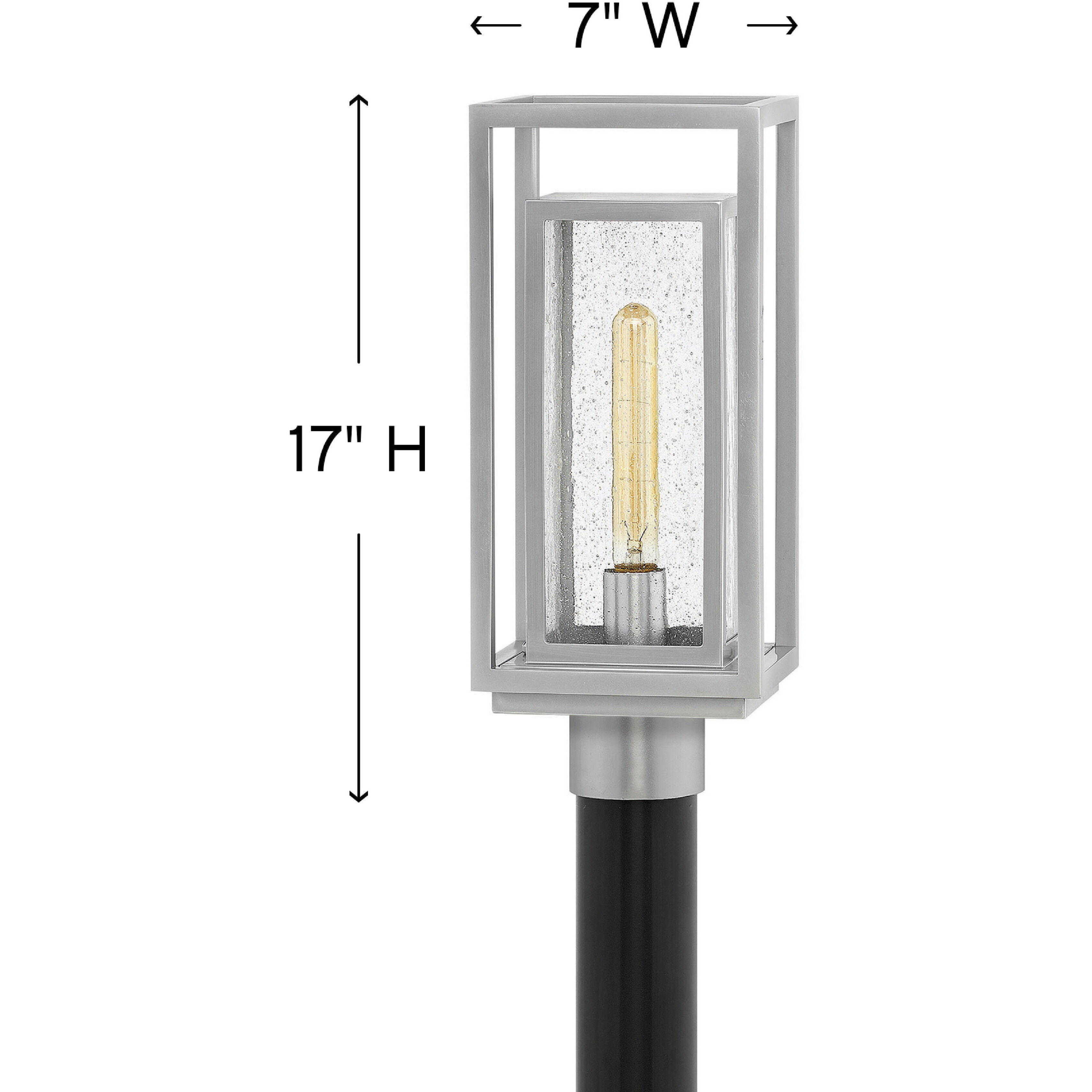 Coastal Elements Republic LED 17 inch Satin Nickel Outdoor Post Mount Lantern, Estate Series