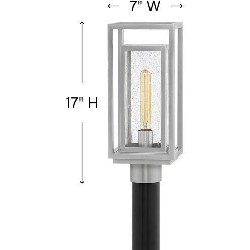 Coastal Elements Republic LED 17 inch Satin Nickel Outdoor Post Mount Lantern, Estate Series