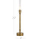 Paseo 20 inch 2 watt Polished Antique Brass and Frosted Cordless Table Lamp Portable Light
