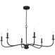 Abells 6 Light 40.13 inch Midnight Black Chandelier Ceiling Light