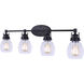 Madison 4 Light 33 inch Black Vanity Light Wall Light