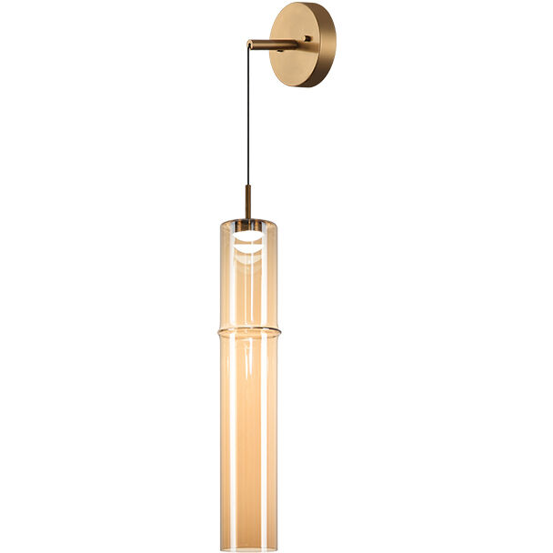 Bambu 1 Light 3.5 inch Aged Gold Brass and Amber Pendant Ceiling Light