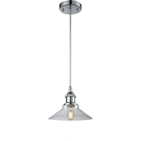 Ballston Orwell LED 8 inch Polished Chrome Mini Pendant Ceiling Light in Clear Glass, Ballston