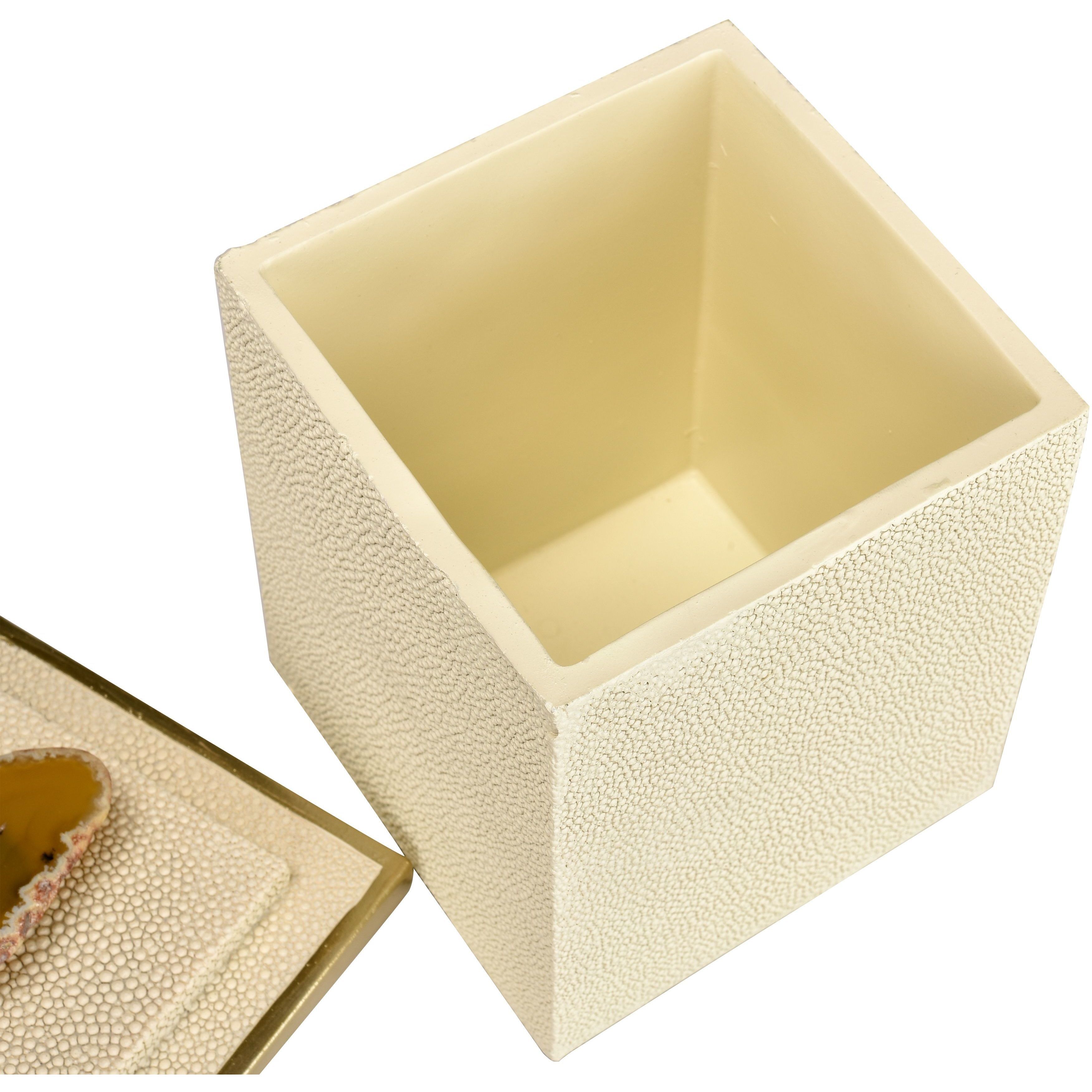 Brenner 5.25 X 5.25 inch Ivory with Brown Box, Set of 2