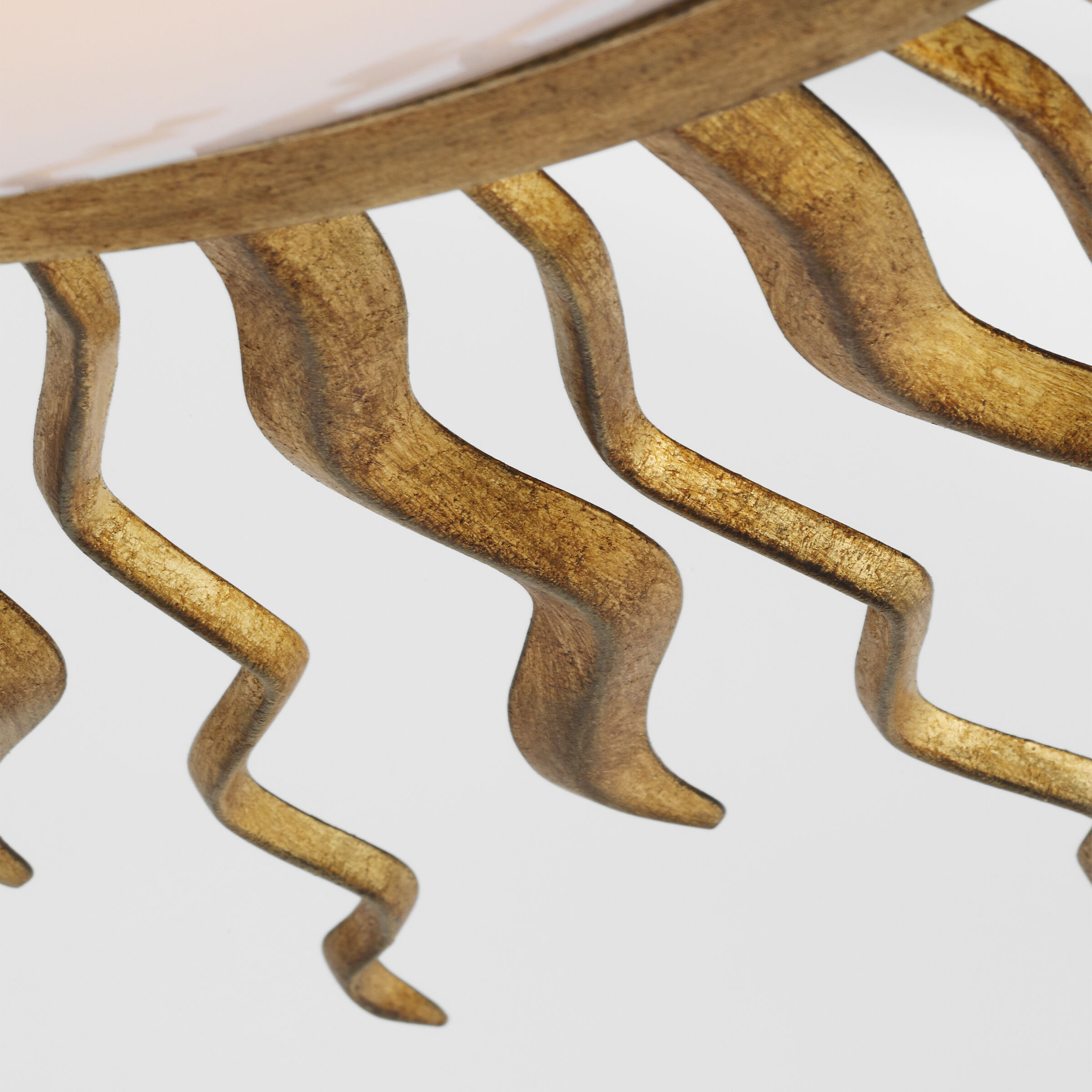 Suzanne Kasler Re LED 38.25 inch Gilded Iron Semi-Flush Mount Ceiling Light