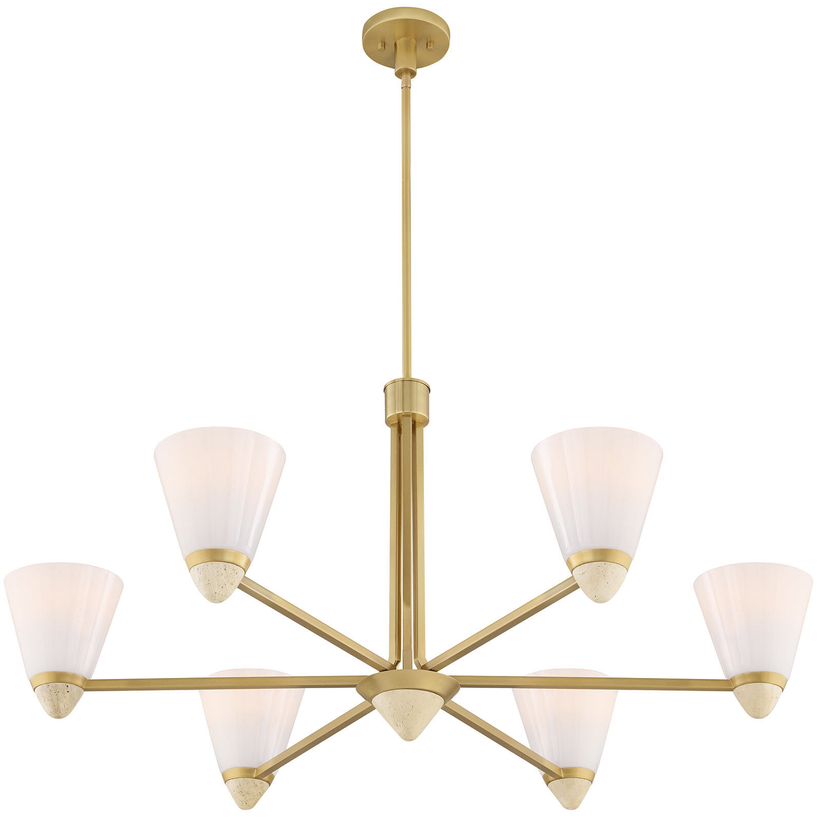 Kohlman 6 Light 40 inch Warm Brass Chandelier Ceiling Light