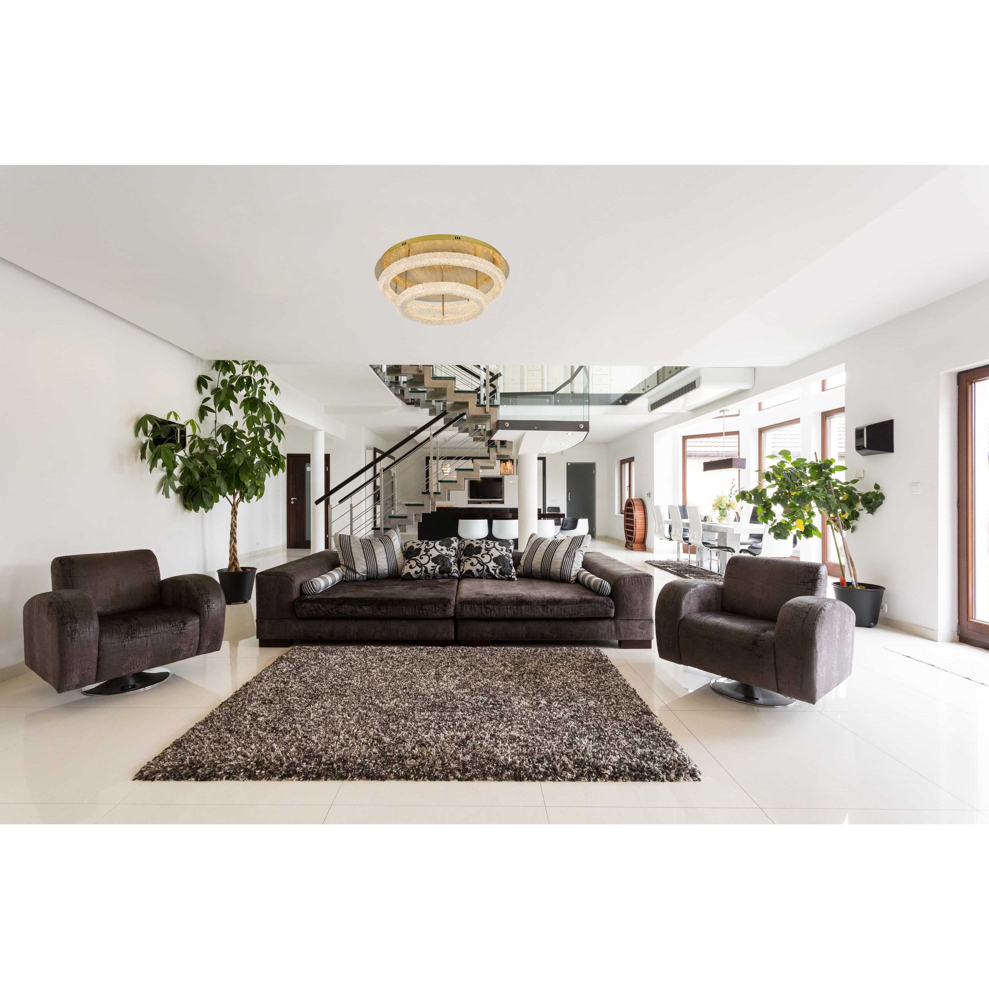 Bowen 2 Light 29.5 inch Satin Gold Flush Mount Ceiling Light