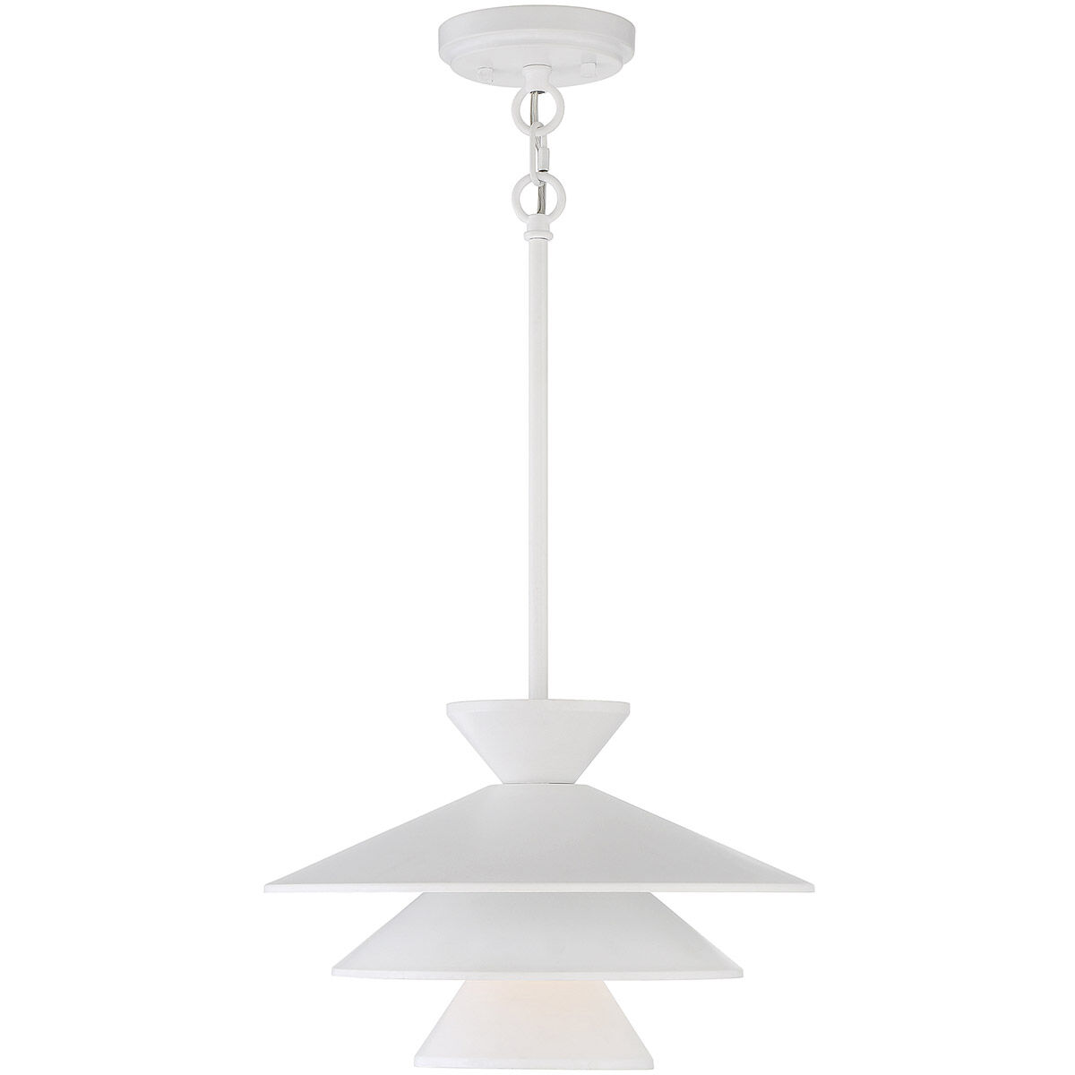 Contemporary 1 Light 14 inch White Pendant Ceiling Light