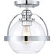 Pendleton 1 Light 9.38 inch Polished Chrome Semi-Flush Ceiling Light, Essentials