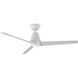 Slim 52 inch Matte White Downrod Ceiling Fan, Smart Ceiling Fan