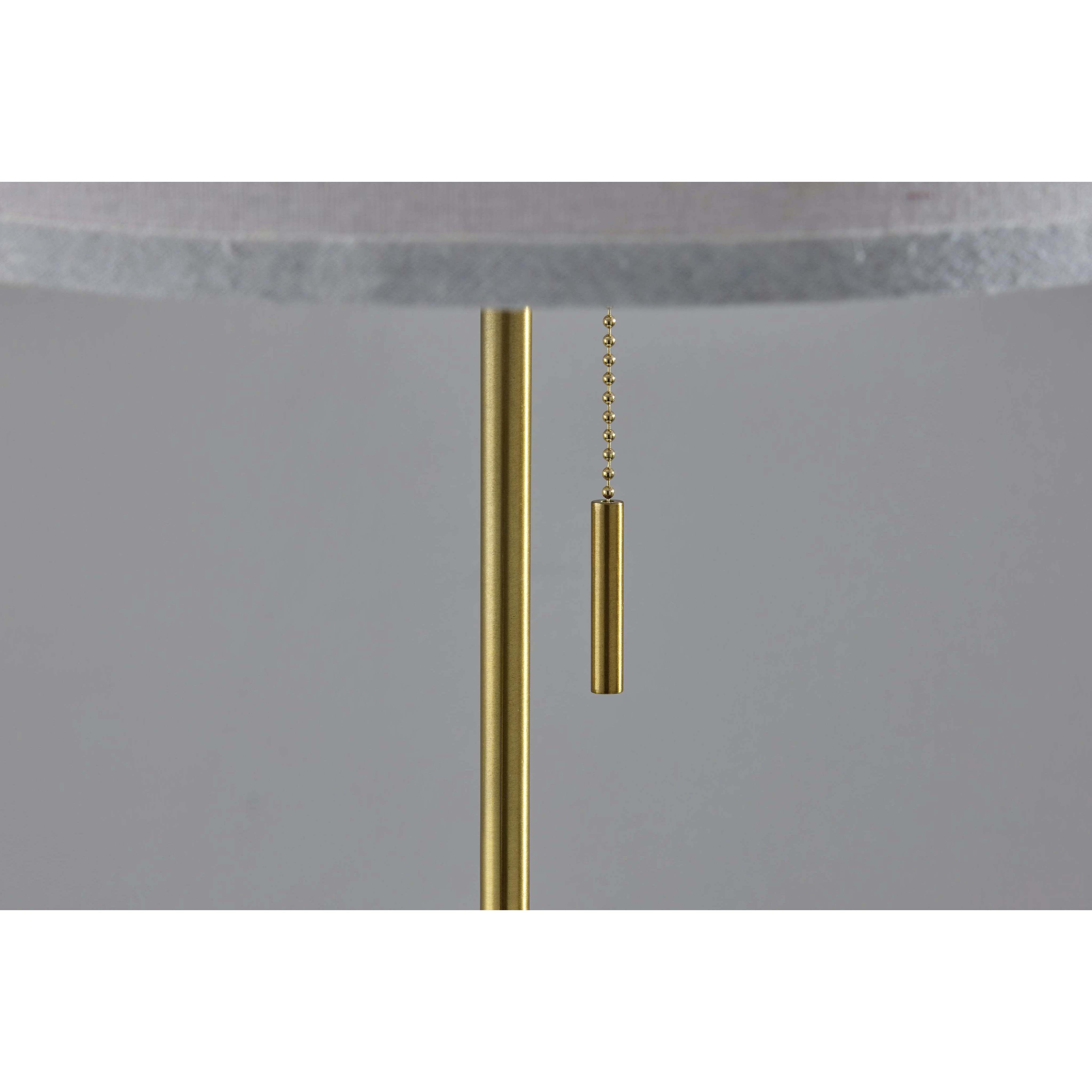 Sophia 58 inch 150.00 watt Walnut and Brass Floor Lamp Portable Light, Simplee Adesso