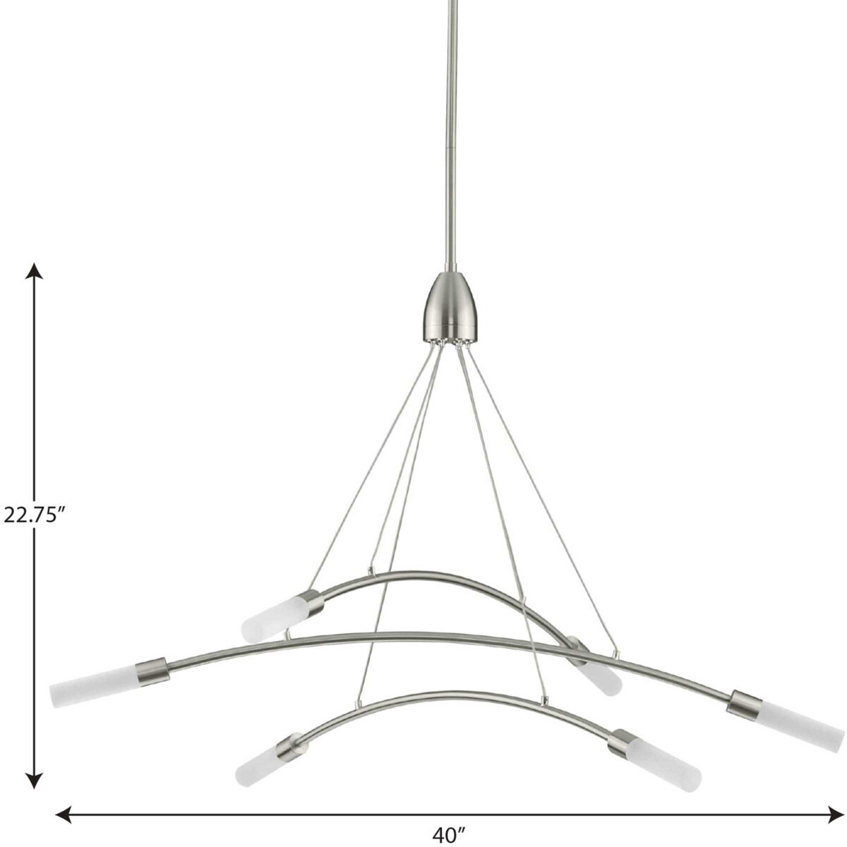 Kylo LED LED 40 inch Brushed Nickel Chandelier Ceiling Light, Progress LED