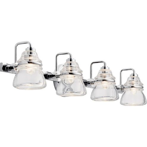 Talland 4 Light 31 inch Chrome Wall Mt Bath 4 Arm Wall Light