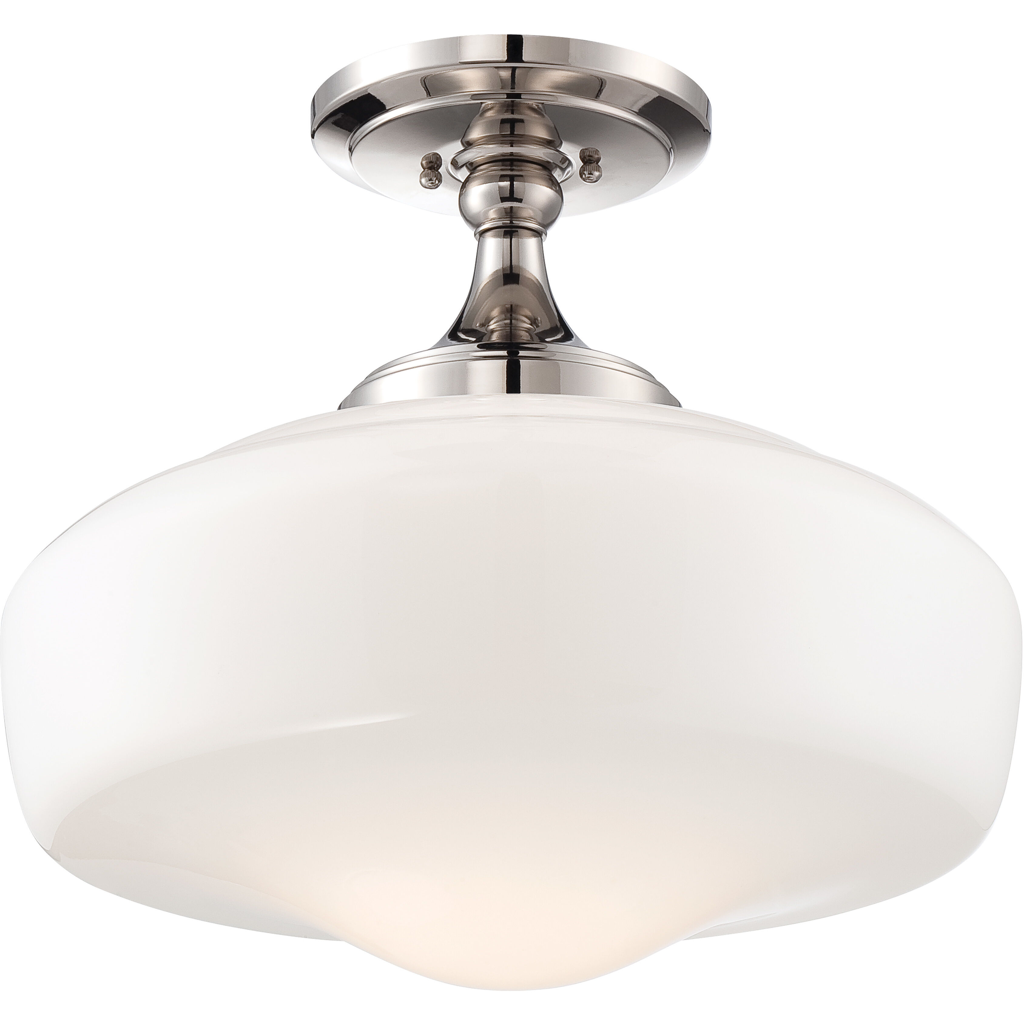 ML 1 Light 17 inch Polished Nickel Semi Flush Mount Ceiling Light