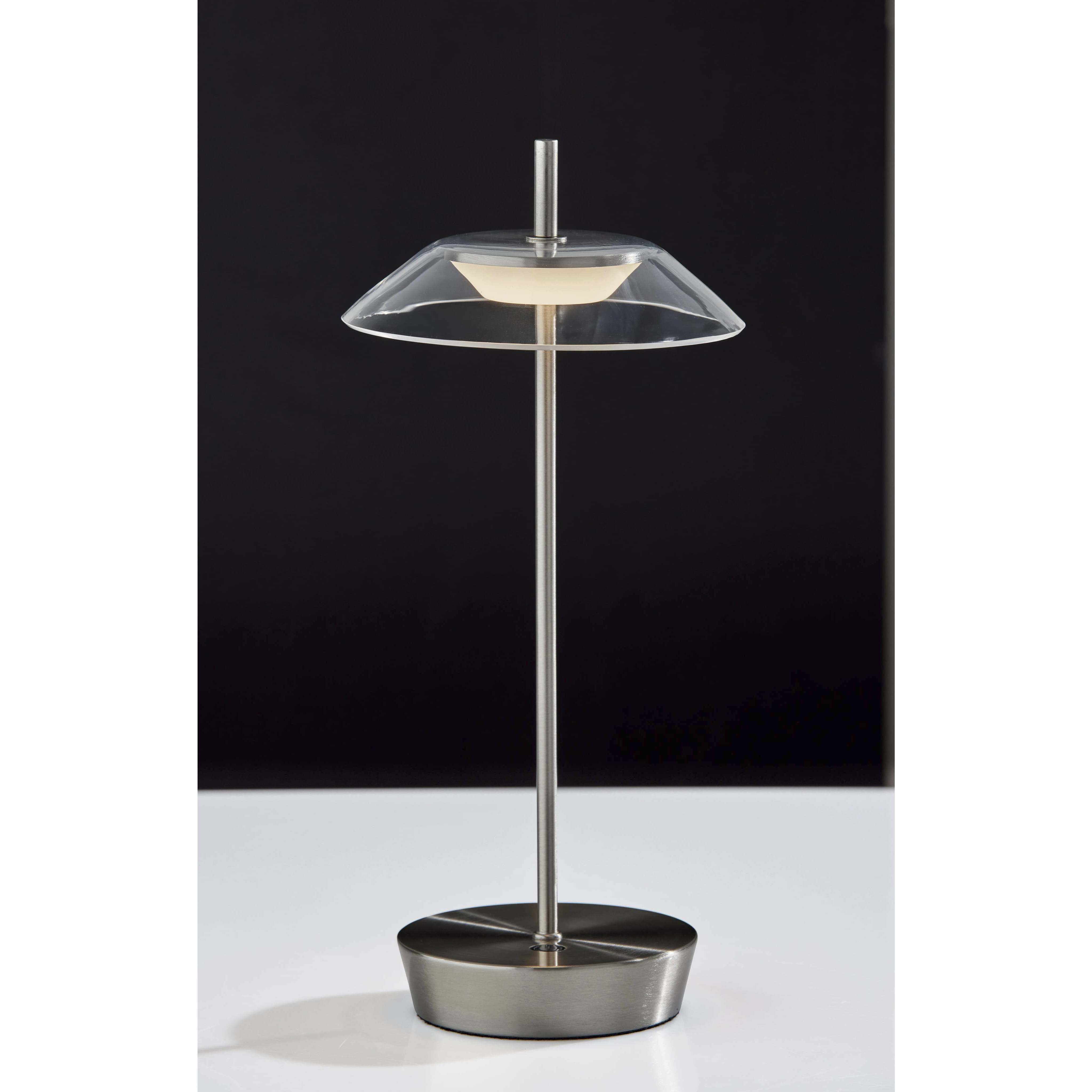 Ako 12 inch 2.00 watt Brushed Steel Cordless Table Lamp Portable Light, ADS360