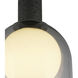 Juna 4 Light 44.1 inch Black and Volcanic Black Travertine Linear Island Pendant Ceiling Light