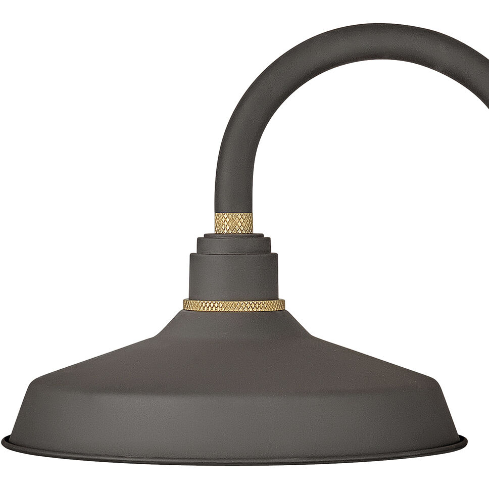 Foundry Classic Outdoor Barn Light in Museum Bronze, Gooseneck