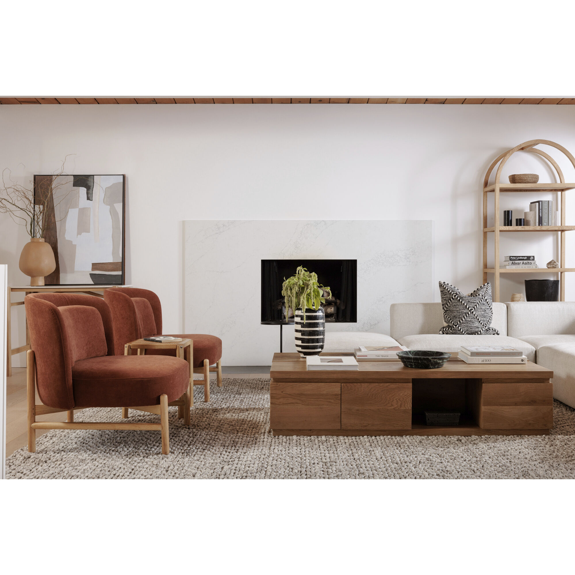 Romy White Corner Chair