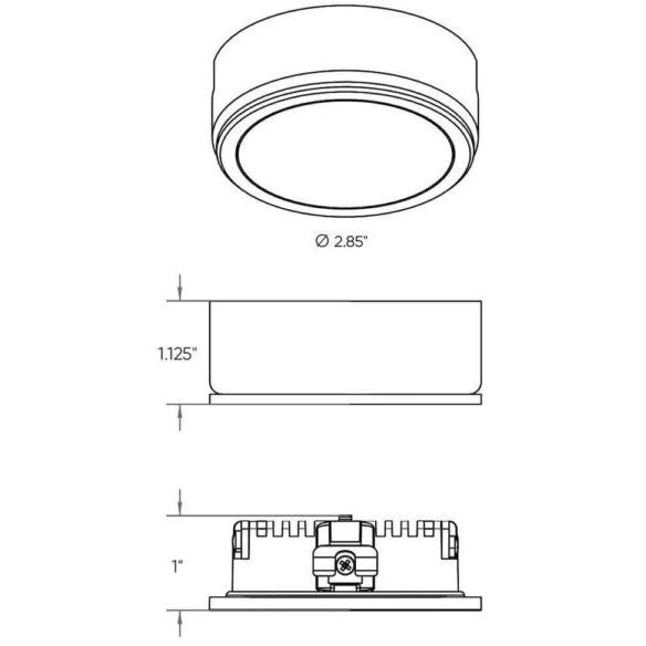 Power-Led Puck 120V 2.85 inch Black Undercabinet Puck Light