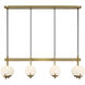 Abella 8 Light 46 inch Warm Brass Linear Chandelier Ceiling Light, Lighting One