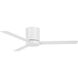 Roto Flush 52 inch Flat White Hugger Ceiling Fan