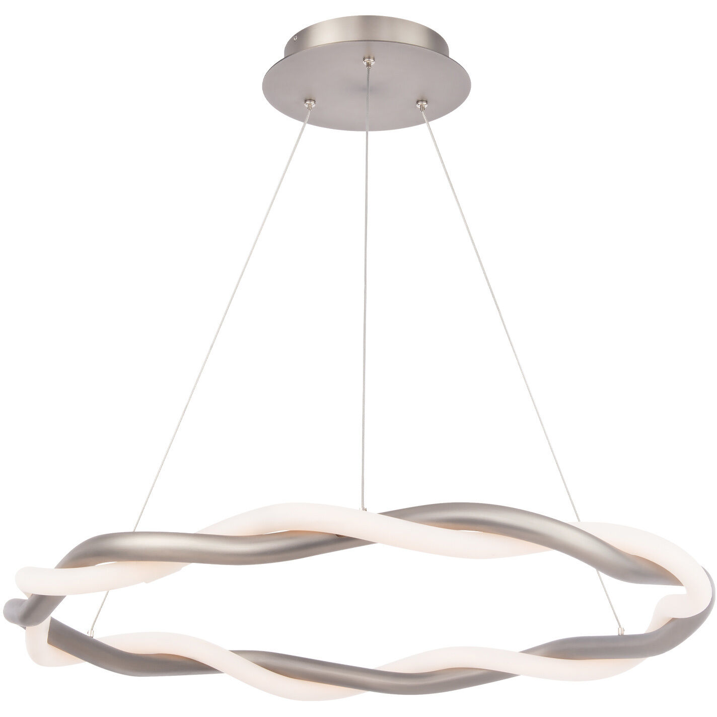 Escapade LED 28 inch Brushed Nickel Pendant Ceiling Light, dweLED