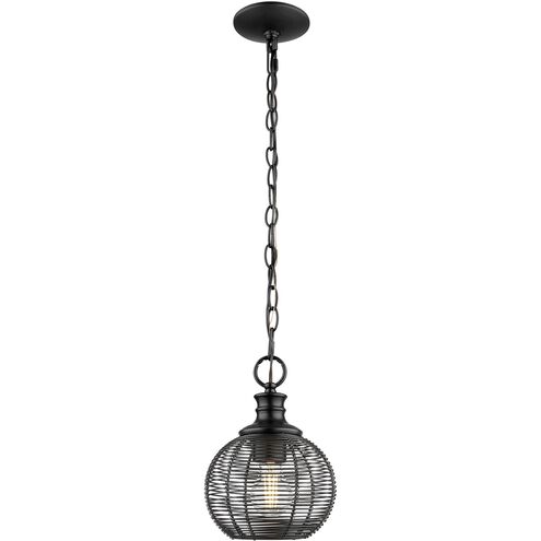 Calypso 1 Light 7.63 inch Matte Black Mini Pendant Ceiling Light