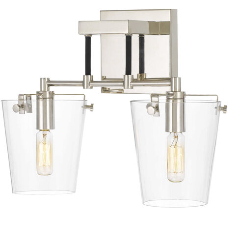 Arlo 2 Light 14 inch Black/Polished Nickel Bath Vanity Light Wall Light
