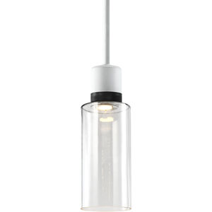 Zigrina 1 Light 5.88 inch Matte White with Satin Brushed Black Pendant Ceiling Light