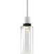 Zigrina 1 Light 5.88 inch Matte White with Satin Brushed Black Pendant Ceiling Light