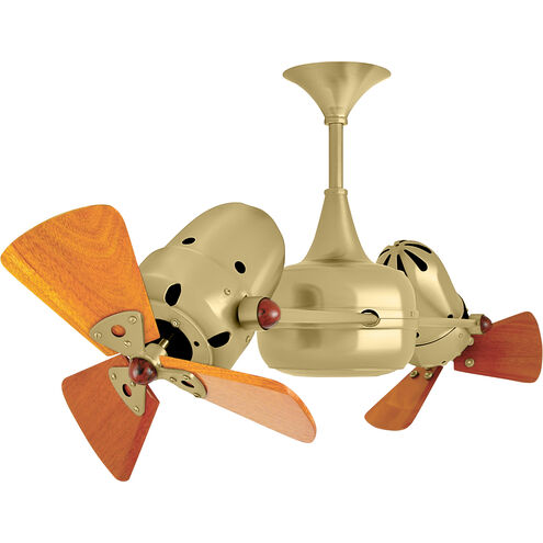 Matthews-Gerbar Duplo-Dinamico 36 inch Brushed Brass with Mahogany Blades Ceiling Fan, Matthews-Gerbar