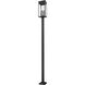 Nova 4 Light 120.75 inch Black Outdoor Post Mounted Fixture in Clear Glass