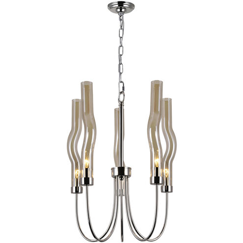 Meduse 5 Light 16 inch Polished Nickel Up Chandelier Ceiling Light