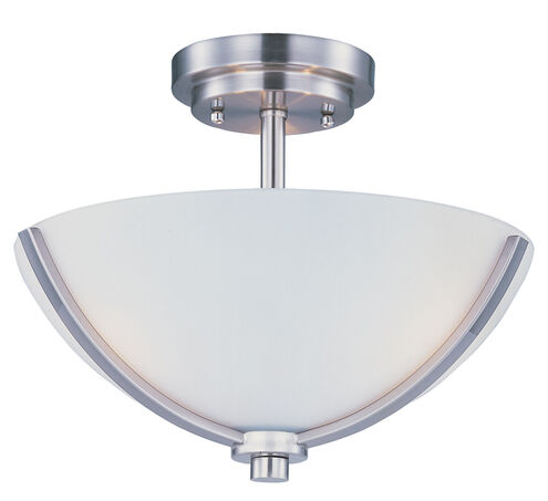 Deven 3 Light 14 inch Satin Nickel Semi Flush Mount Ceiling Light
