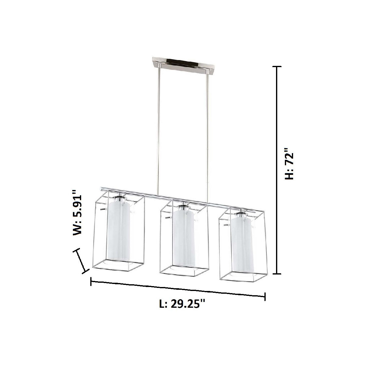 Loncino 1 3 Light 29.25 inch Chrome Multi Light Pendant Ceiling Light