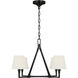 C&M by Chapman & Myers Perth 4 Light 31 inch Aged Iron Chandelier Ceiling Light