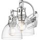 Yep Duncan Vanity Wall Light in Chrome, Clear Glass