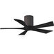 Atlas Irene-5H 42 inch Textured Bronze with Matte Black Blades Flush Mount Paddle Fan, Flush Mounted