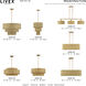 Weavington 4 Light 36 inch Antique Gold Leaf Linear Chandelier Ceiling Light, Large